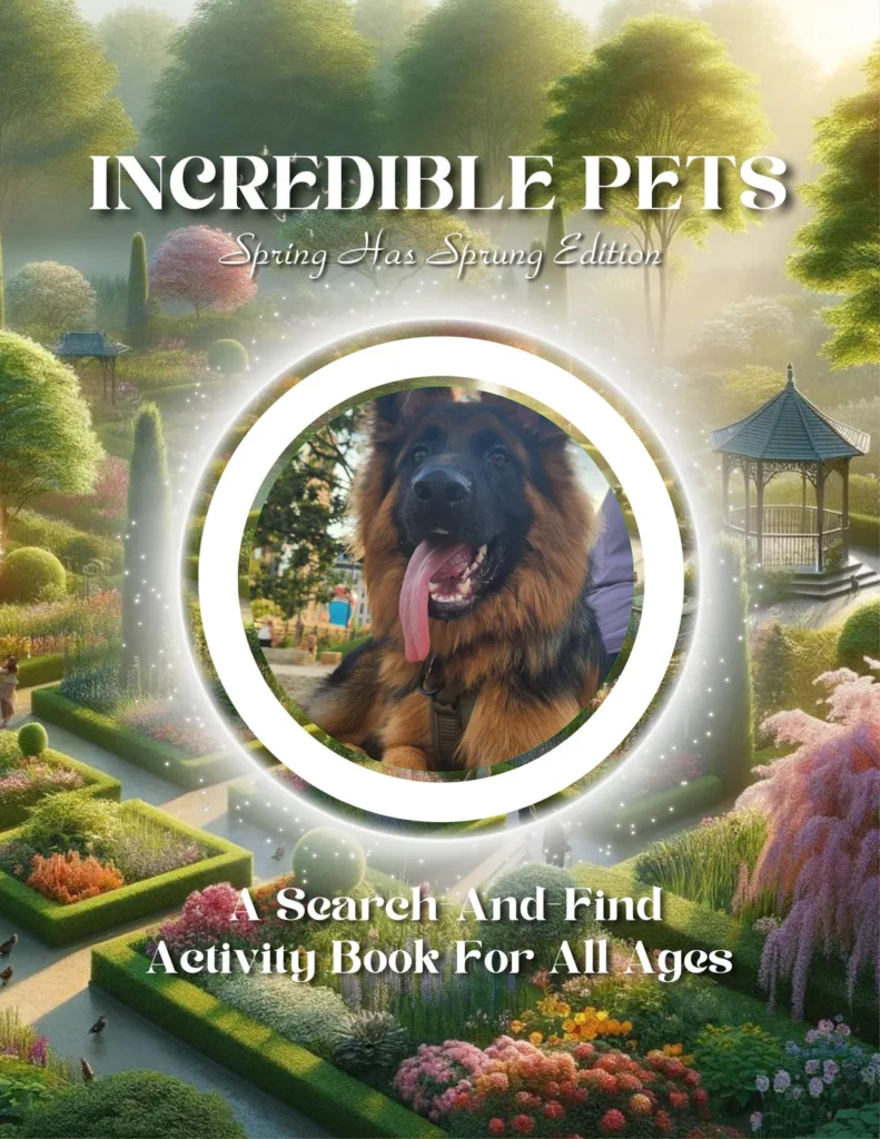 Bubbles, one of our customer's dogs from our Elmer and Isabel, made the cover of a book!